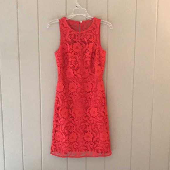 J. Crew Collection Red Lace Sheath Dress - Picture 8 of 8